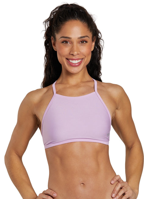 Speedo Women's Solid Double Lace Back Bikini Top