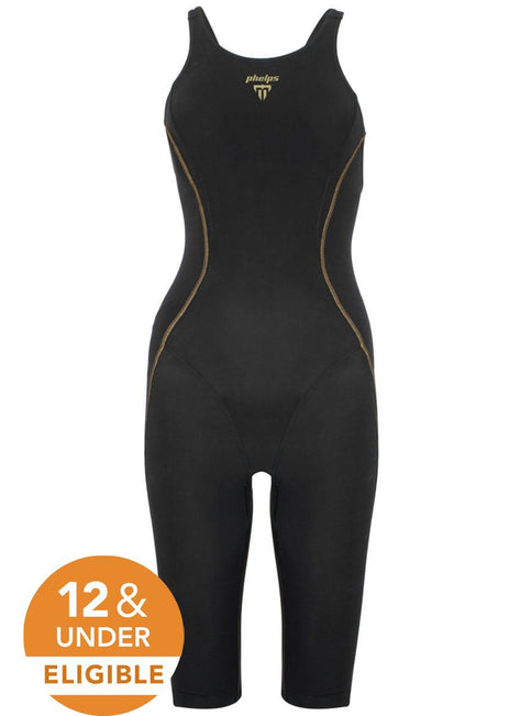 Phelps Women's MPulse Open Back Kneeskin Tech Suit Swimsuit