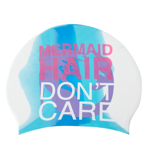 Sporti Mermaid Long Hair Don't Care Silicone Swim Cap