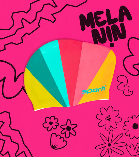 Sporti x She Is This Limited Edition Rainbow Long Hair Bun Silicone Swim Cap