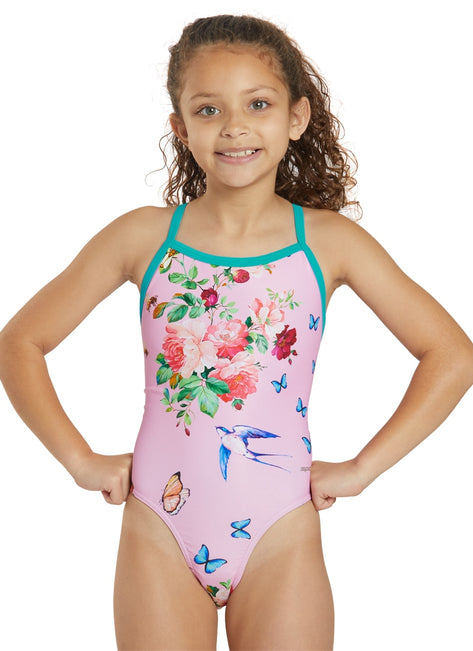 Sporti x Emma Weyant Floral Whimsy Thin Strap One Piece Swimsuit Youth (22-28)
