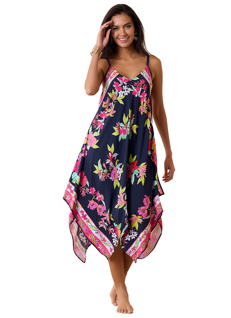 Tommy Bahama Women's Summer Floral Scarf Cover Up Dress
