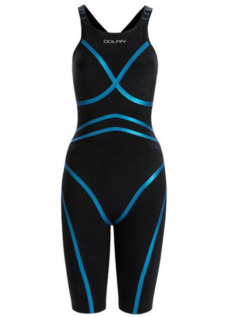 Dolfin Women's Lightstrike Bonded Open Back, Regular Torso,Tight Leg, Tech Suit Swimsuit
