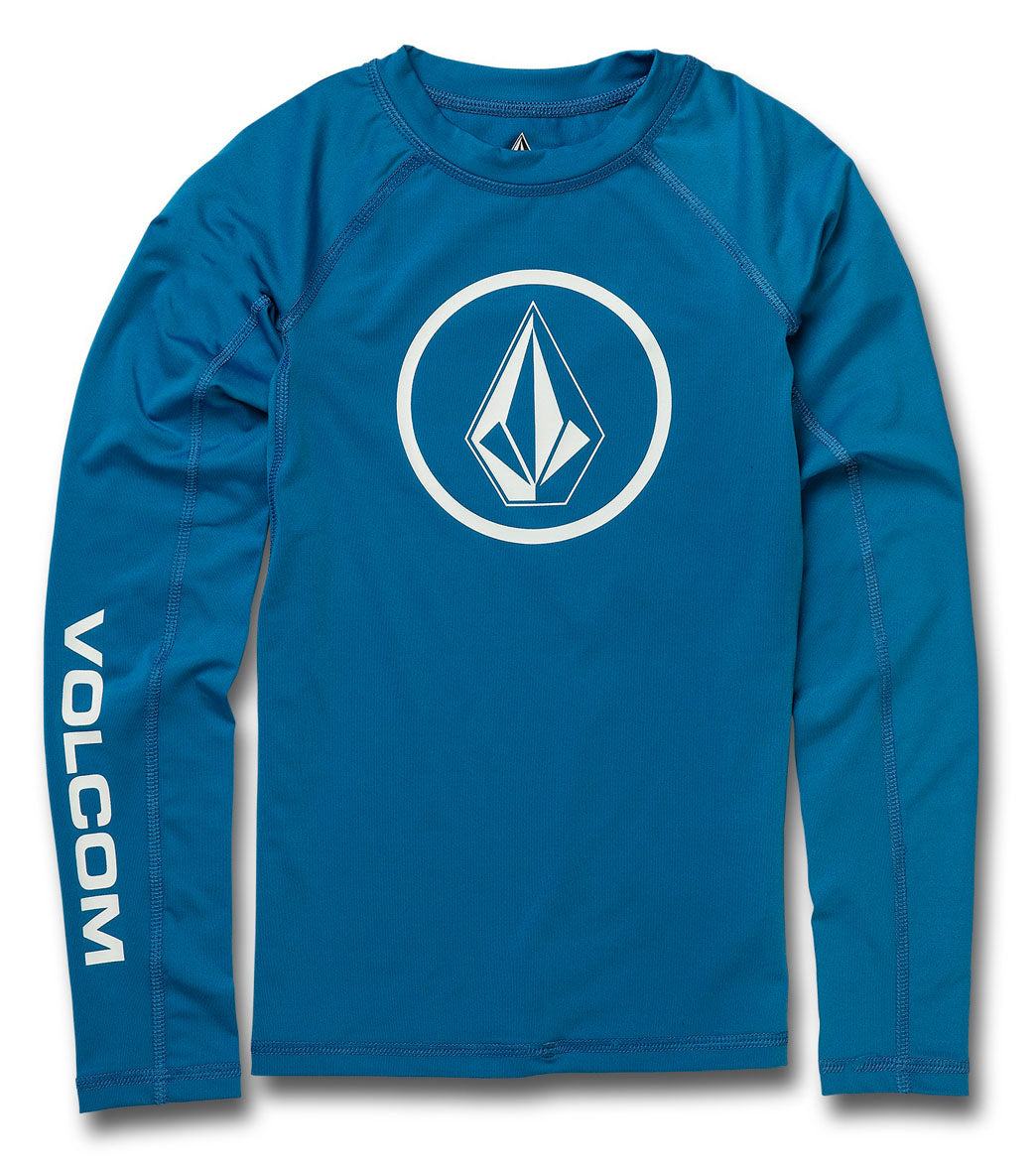 Volcom Boys Lido Long Sleeve Rashguard - UPF 50+ UV Protection Swim Shirt With Iconic Stone Print