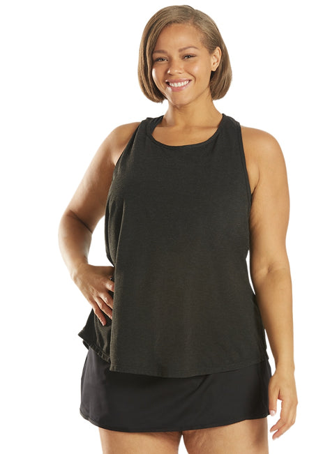TYR Plus Size Active Grace Overlay Tankini Top