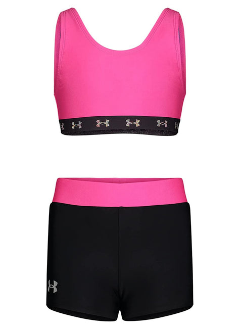 Under Armour Girls' UA Two Piece Swim Short Set (Big Kid)