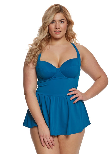 ClubSwim Couture Plus Size Skirted Swim Dress