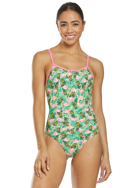Sporti Flamingo Frenzy Thin Strap One Piece Swimsuit