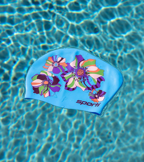Sporti x Gretchen Walsh In Bloom Long Hair Bun Silicone Swim Cap