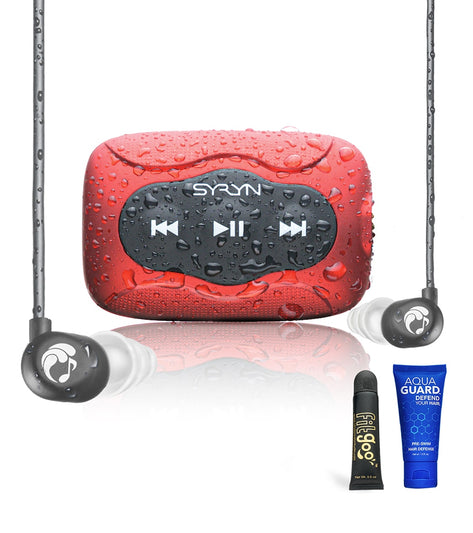 Underwater Audio Syryn Waterproof MP3 Player Flip Bundle with Headphones