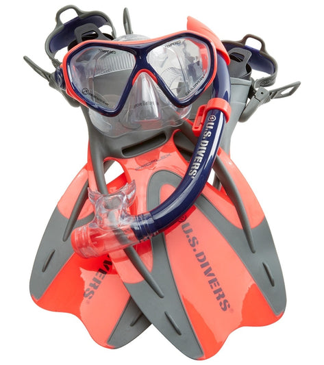 U.S. Divers Kids' Dorado Mask, Seabreeze Snorkel, and Proflex Fin with Gear Bag
