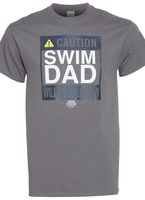 USA Swimming Men's Swim Dad Caution C-Neck T-Shirt