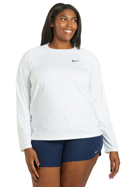 Nike Women's Plus Size Long Sleeve Hydro Rash Guard