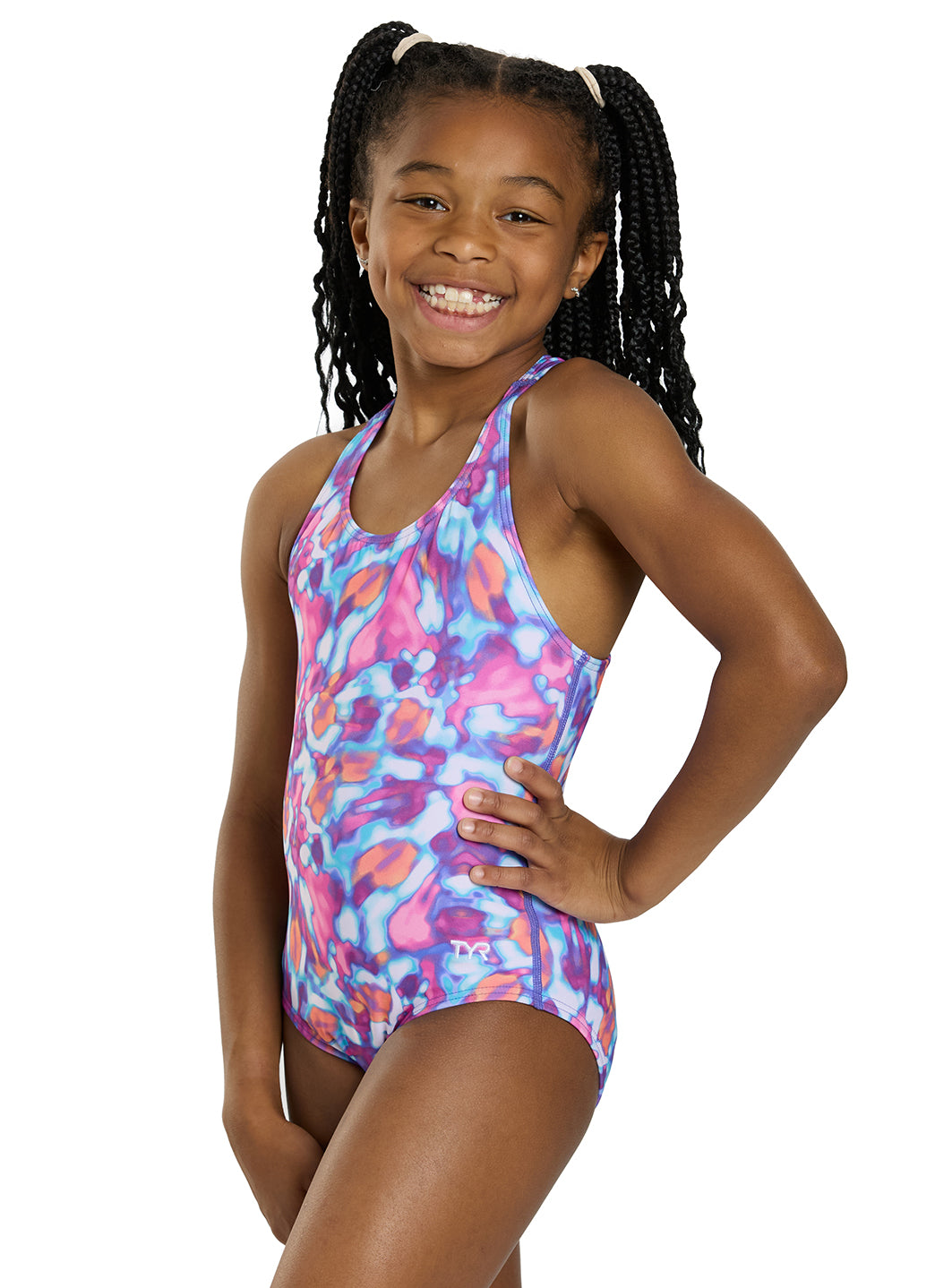 TYR Girls' Print Ella Maxfit Durafast Elite One Piece Swimsuit