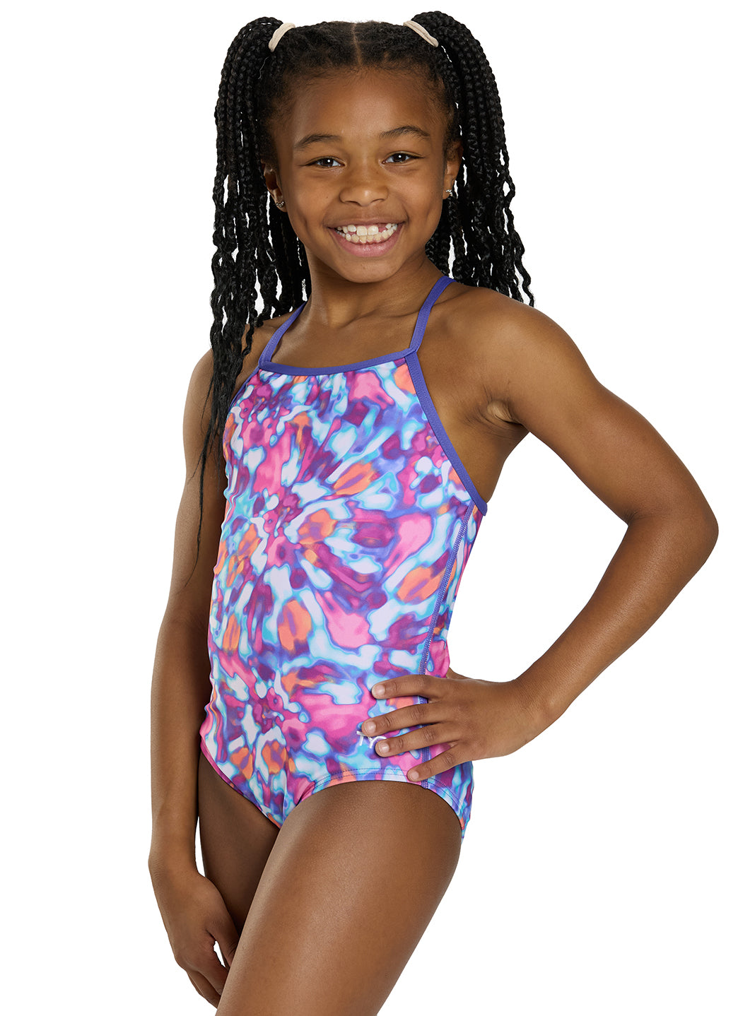 TYR Girl's Print Addy Diamondfit Durafast Elite One Piece Swimsuit