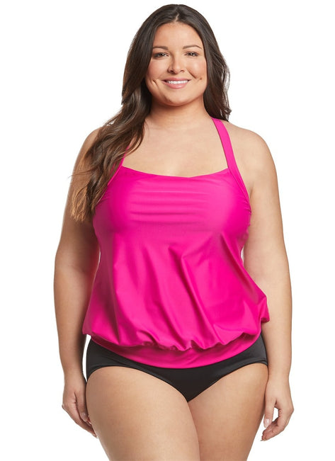 Sporti Plus Size Valentina Blouson Tankini Top