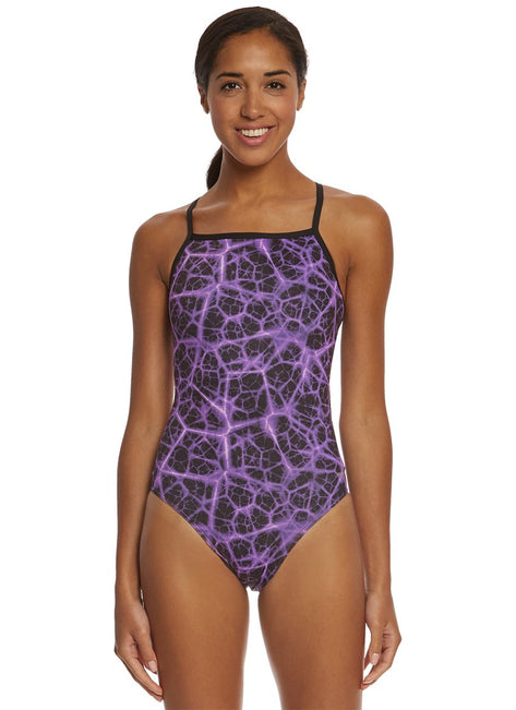 Sporti Polyester Shockwave Thin Strap One Piece Swimsuit