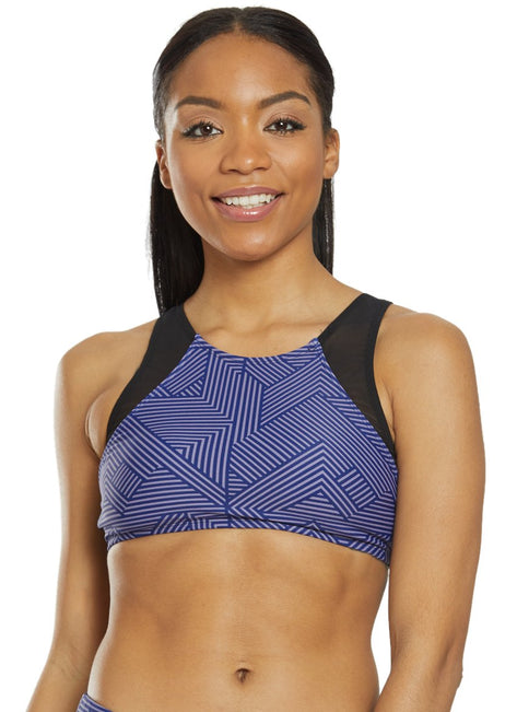 Sporti Active Chevron High Neck Crop Bikini Top