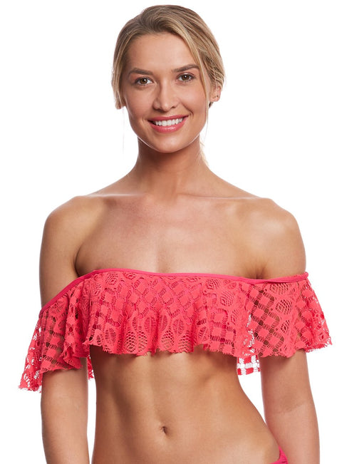 Kenneth Cole Reaction Rainbow Connection Off Shoulder Bandeau Bikini Top