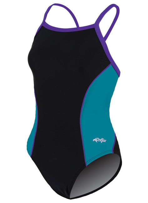 Dolfin Women's Team Color Block V-2 Back One Piece Swimsuit