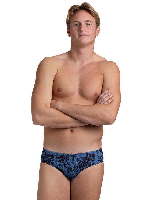 JOLYN Men's Brolyn Aloha Nights Printed Brief Swimsuit