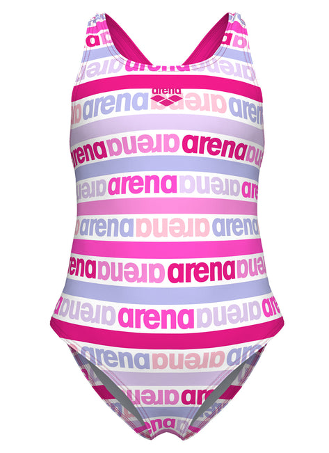 Arena Girls' Logo Friends Pro Back One Piece Swimsuit (Toddler, Little Kid)