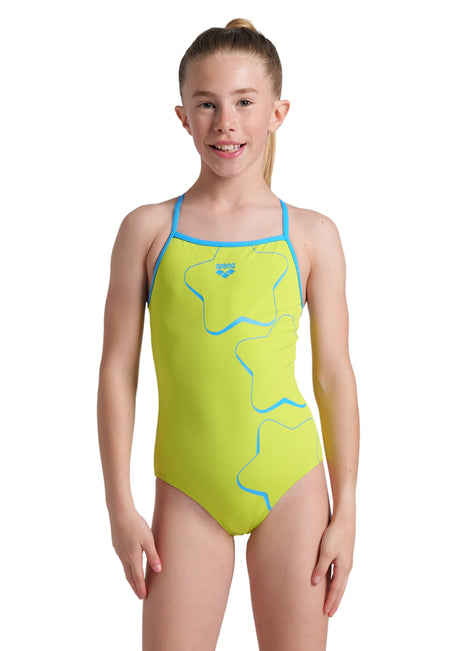 Arena Girls' Star Graphic Light Drop Back Swimsuit Lightdrop Back (Little Kid, Big Kid)