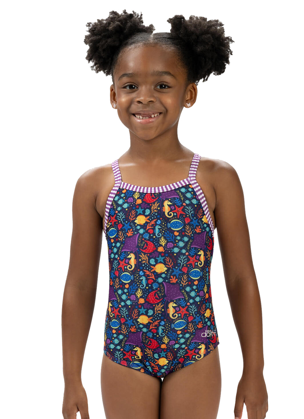 Dolfin Girls' Little Fish Print One Piece Swimsuit (Toddler