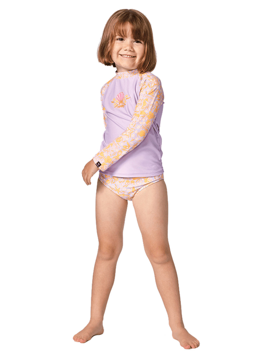 Rip Curl Girls' Rainbow Tide Long Sleeve Bikini Set (Toddler