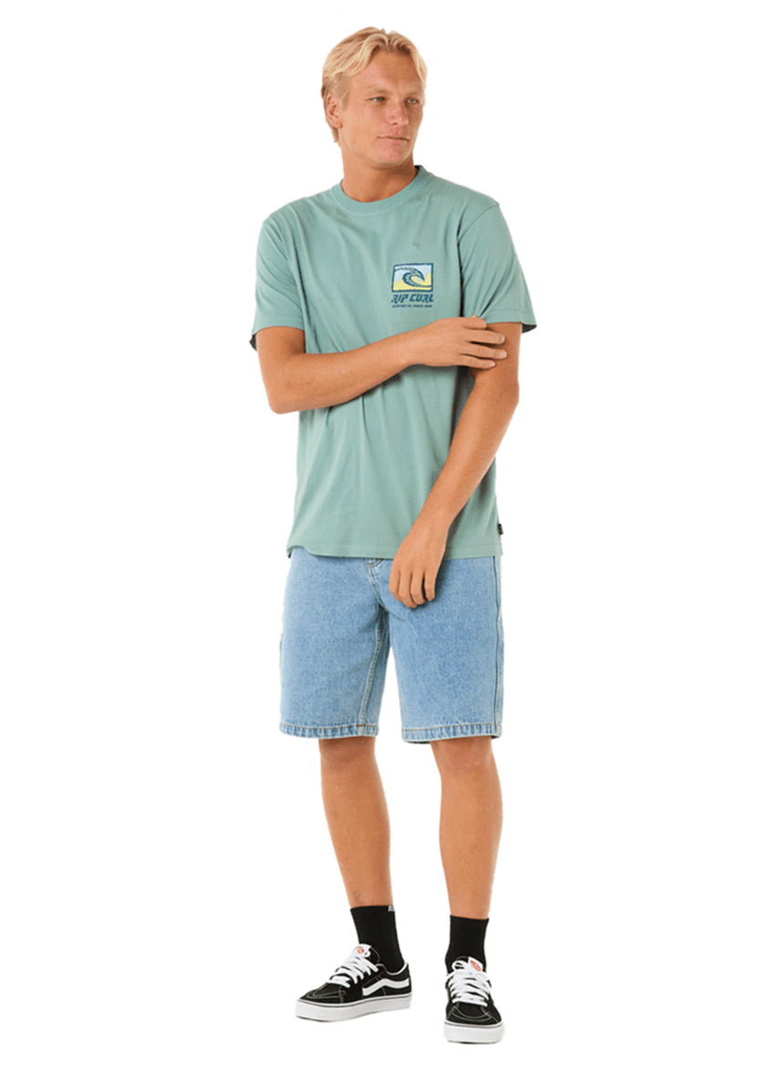 T-shirt Rip Curl Homme, Coton Marron, Manches Courtes, Taille S, Très Bon état