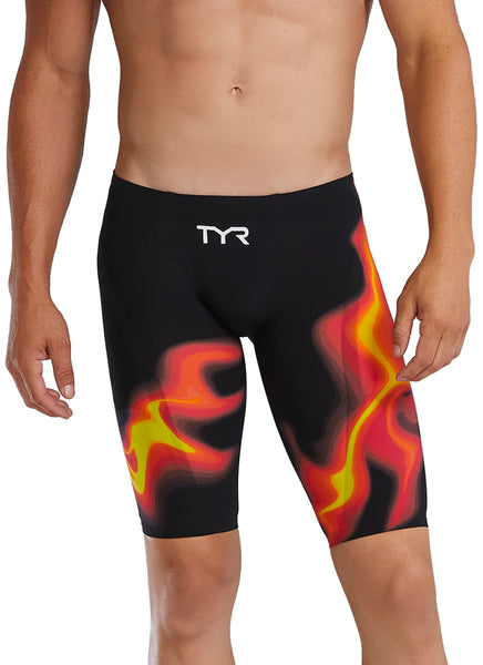 TYR Men's Venzo Infrared Jammer Tech Suit Swimsuit at SwimOutlet.com
