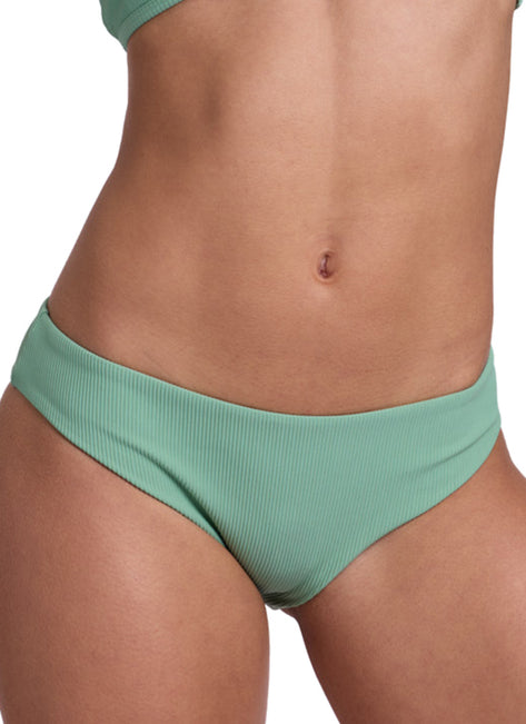 JOLYN Women's Solid Valle Rib Moderate Bikini Bottom