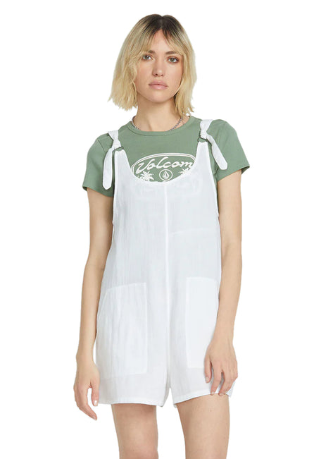 Volcom Women's Solid Lil Tie Strap Romper