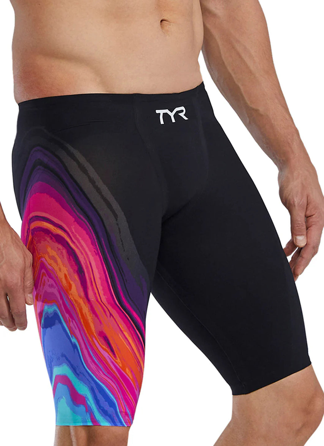 TYR Men's Venzo Volconyx High Waist Jammer Tech Suit Swimsuit at