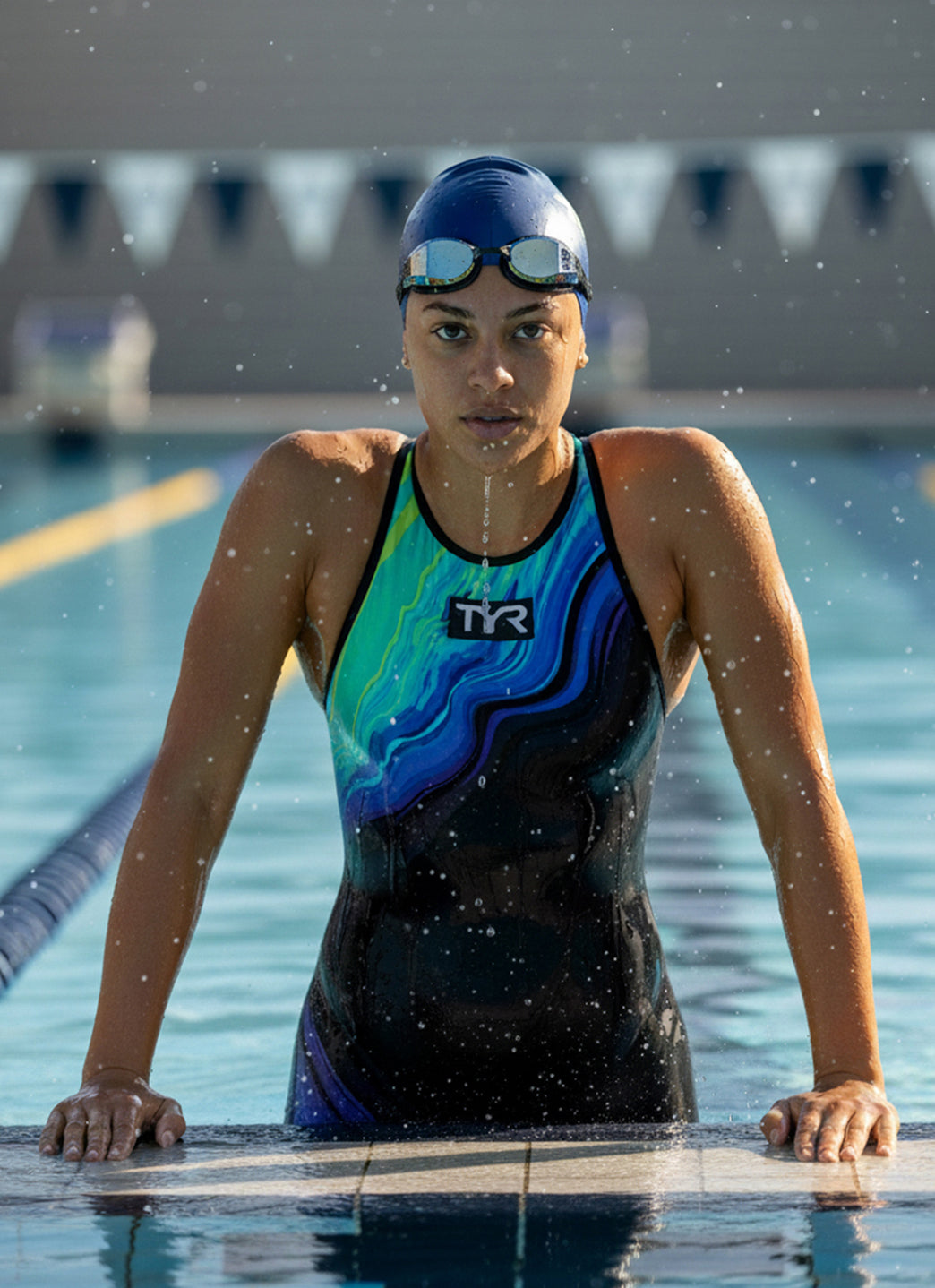 TYR Women's Venzo Volconyx Open Back Tech Suit Swimsuit at