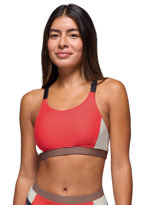 prAna Women's Color Block Baja Bound Sport Bikini Top