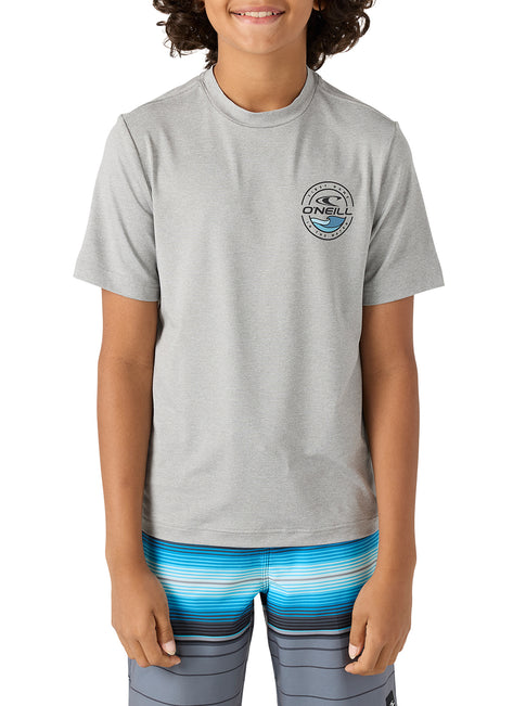 O'Neill Boys' Trvlr UPF 50+ Peak Short Sleeve Rash Guard (Big Kid)