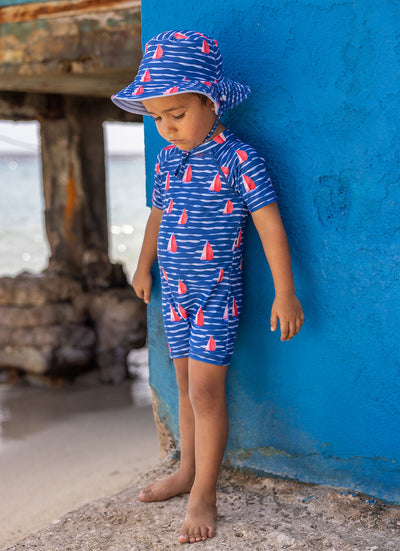 Snapper Rock Kids' Sailboat Rock Reversible Bucket Hat