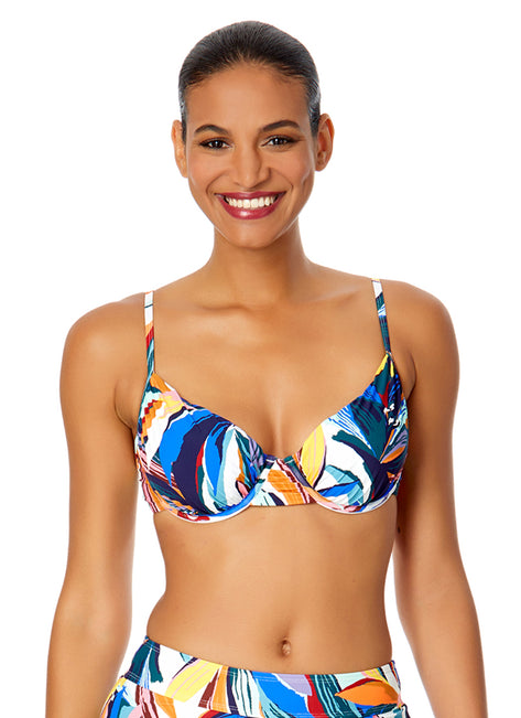 Anne Cole Women's Riviera Floral Shirred Bikini Top (B/C/D/DD Cup)