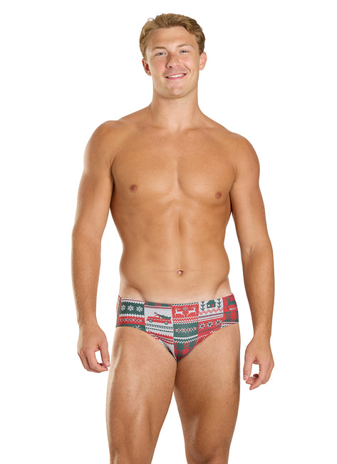 Sporti Granny Sweater Patchwork Pines Brief Swimsuit (26-40)