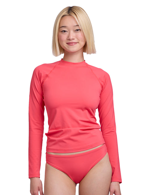 JOLYN Women's Noonan Solid Long Sleeve Rash Guard