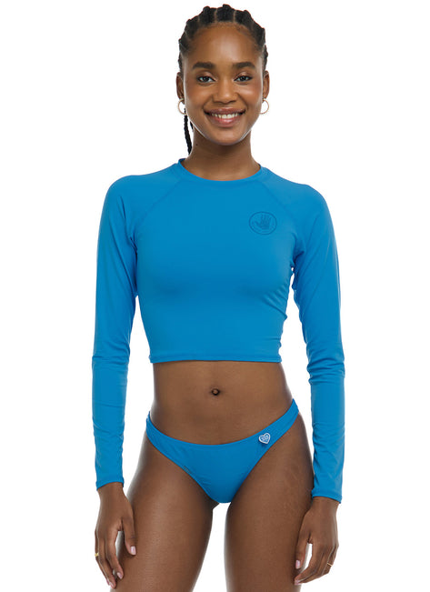 Body Glove Women's Smoothies Let It Be Long Sleeve Crop Rash Guard
