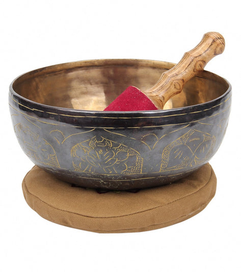 Sacred Space Huge Master Healing Note D Chakra Engraved Singing Bowl 9