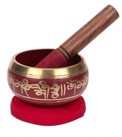 Sacred Space Red Cast Tibetan Singing Bowl 4.5