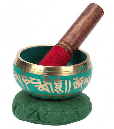 Sacred Space Green Cast Tibetan Singing Bowl 4