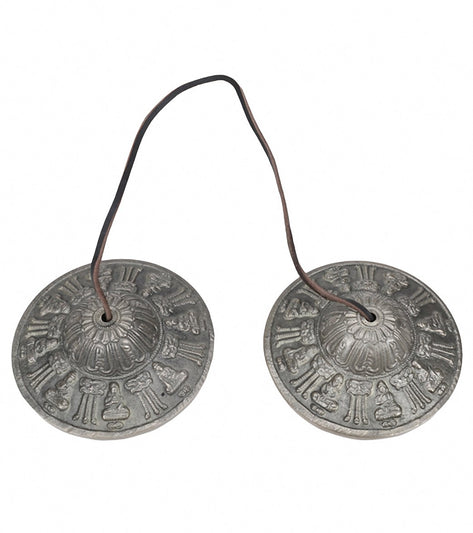 Sacred Space XXL Seated Buddha Symbol Tibetan Gong Tingsha Cymbals 4.5