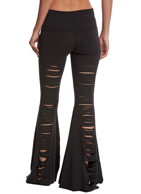 Teeki Jimi Ripped Shredded Bell Bottom Yoga Pants