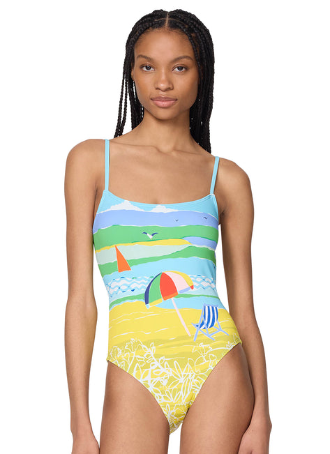 Kate Spade Women's Summer Day Tie Back One Piece Swimsuit