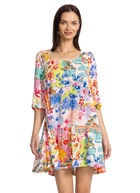 Johnny Was Women's Paula Tiered Mini Dress