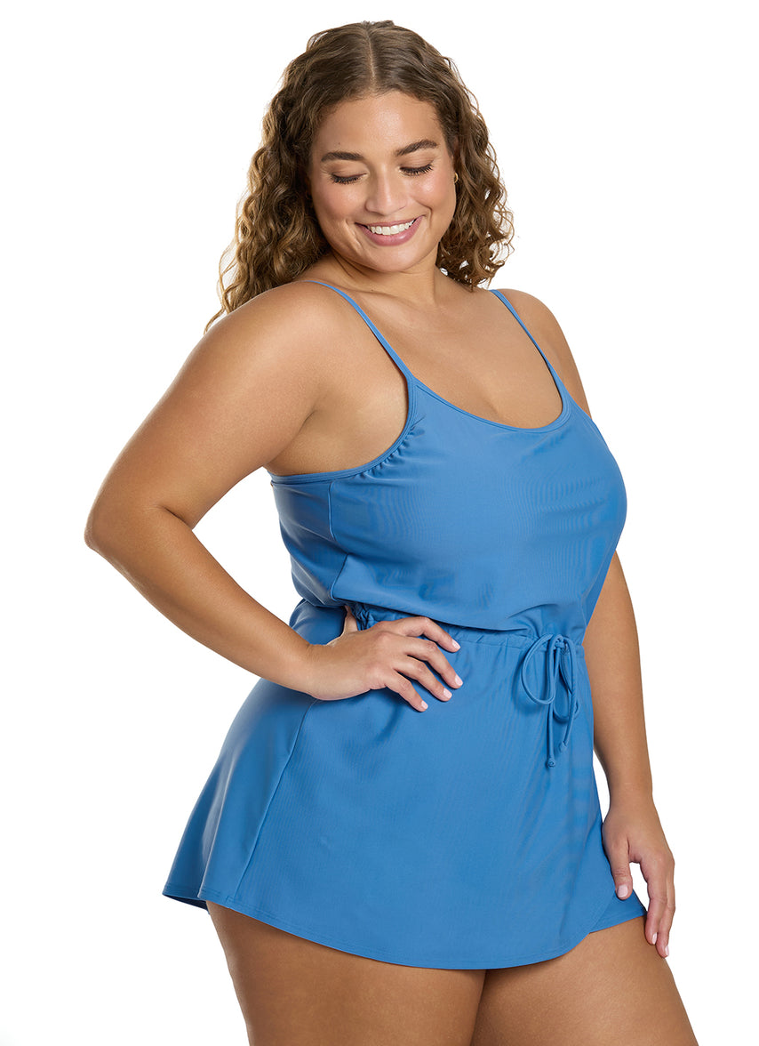 women's plus size one piece swim dress Miraclesuit Aurora | Black offering both elegance and coverage Plus Size - Wireless Ruffle